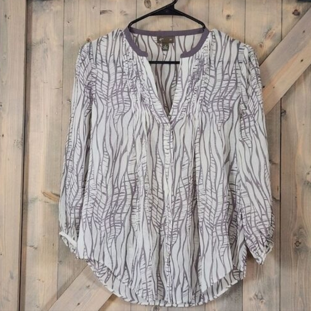 Anthropologie Fei Silk Sheer Blouse Size 4 Small